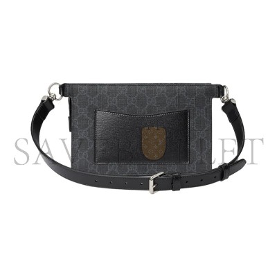 GUCCI GG CANVAS WITH LEATHER SLING BAGS ONE SHOULDER 746300 (18*13*5cm)